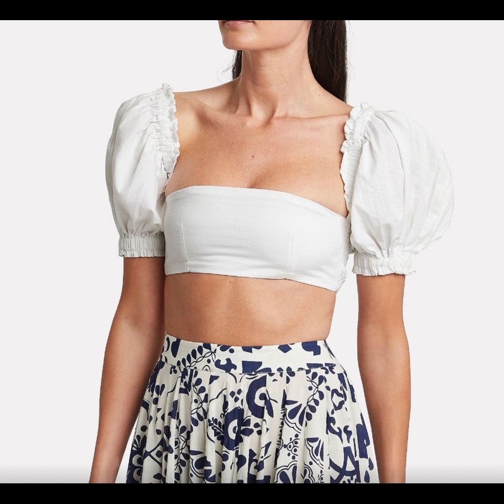 We Wore What coco puff sleeve crop top excellent condition